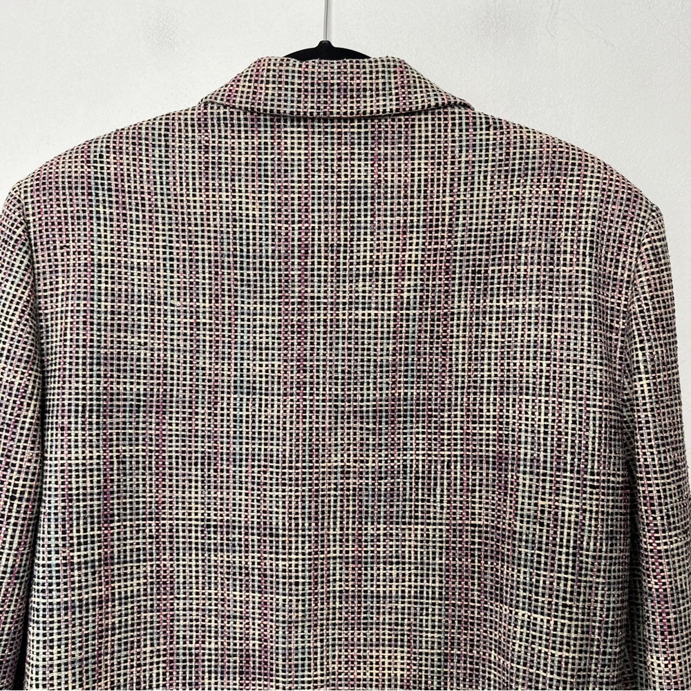 ONNA Wear Cropped Blazer Jacket Handwoven Silk Button Front Size Large - Picture 5 of 9